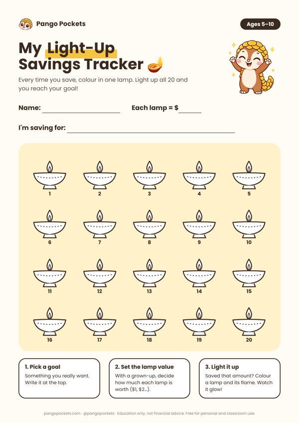 Preview of the Light-Up Savings Tracker